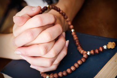 Female hands praying clipart