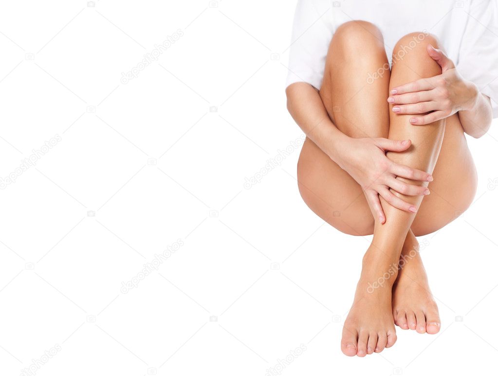Female legs being massaged