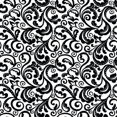 Download Seamless Floral Pattern Black And White Free Vector Eps Cdr Ai Svg Vector Illustration Graphic Art