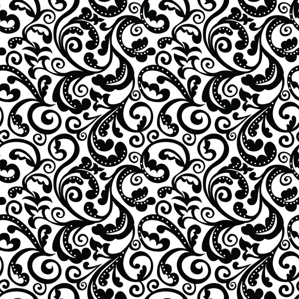 Black and white floral seamless pattern — Stock Vector © venimo #7508673