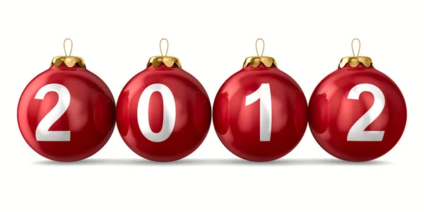 Weihnachtsdekoration auf weißem Hintergrund. Jahr 2012. isoliert 3d — Stockfoto