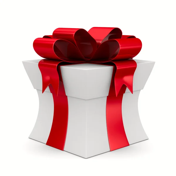 Weiße Geschenkschachtel. isoliertes 3D-Bild — Stockfoto