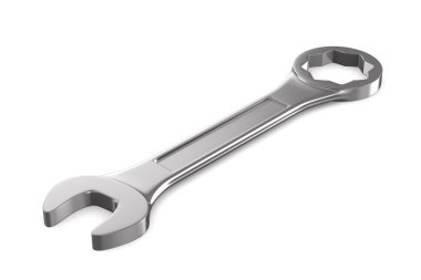 Wrench on white background. Isolated 3D image clipart