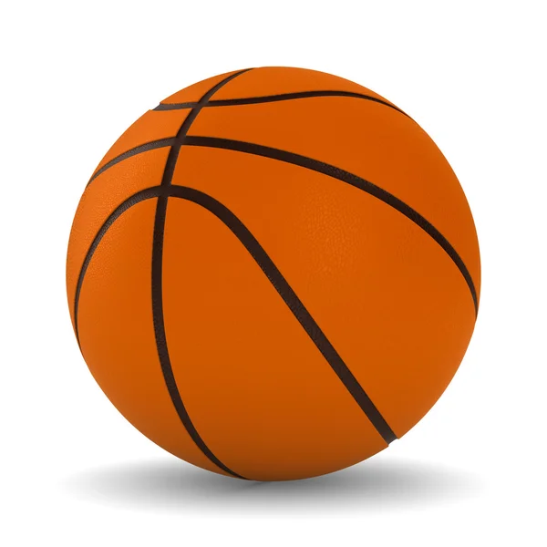 Баскетбольный мяч на белом фоне. Изолированное 3D изображение — стоковое фото