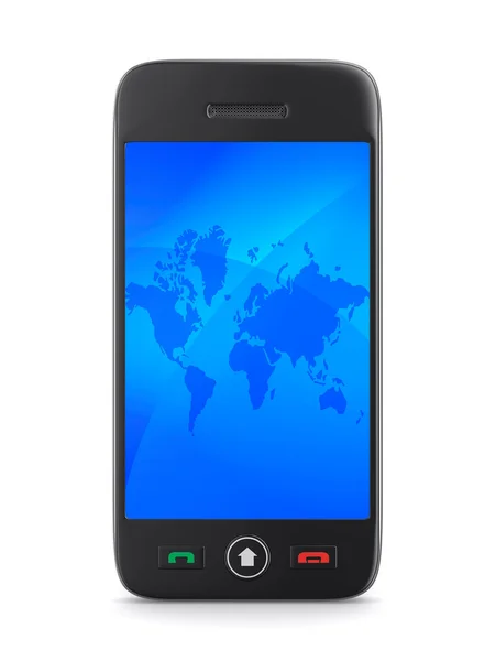 Telefono su sfondo bianco. Immagine 3D isolata — Foto Stock