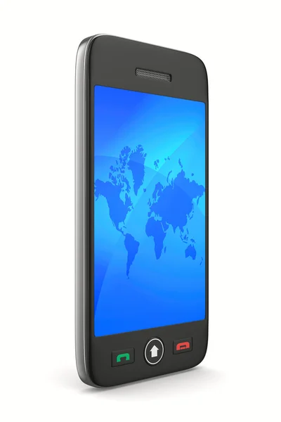 Teléfono sobre fondo blanco. Imagen 3D aislada — Foto de Stock