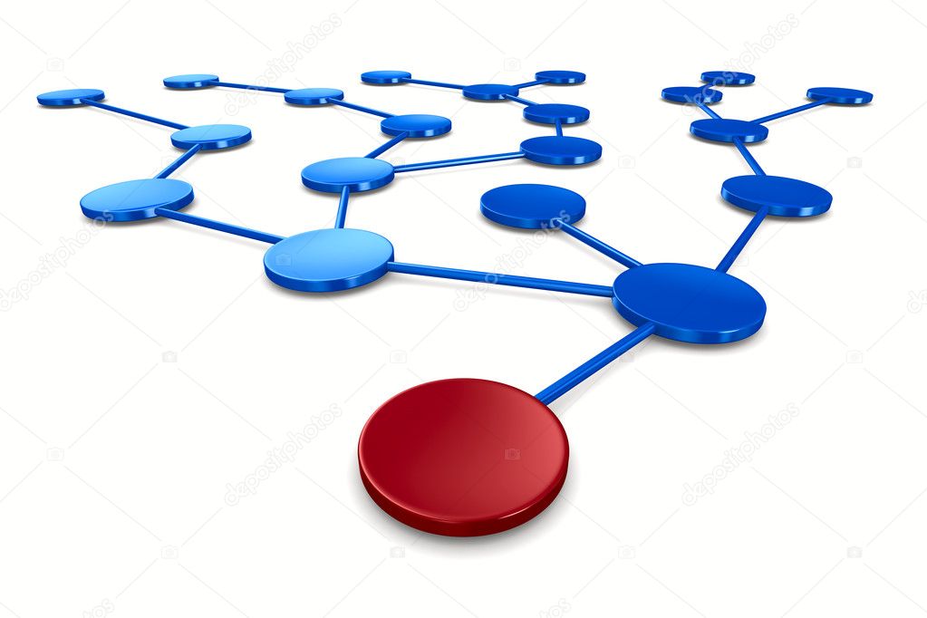 Network on white background. Isolated 3D image