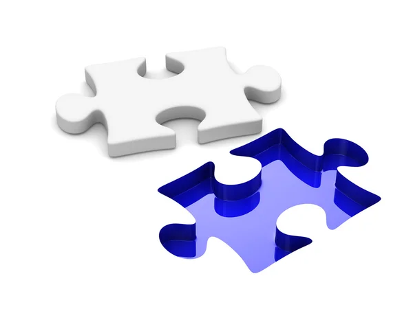 Puzzle on white background. Isolated 3D image — Stock Photo, Image