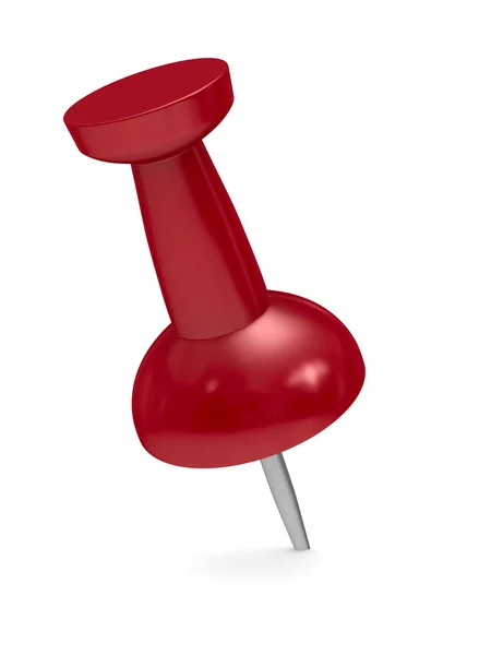 Red thumbtack on white background. Isolated 3D image — Stock Photo, Image