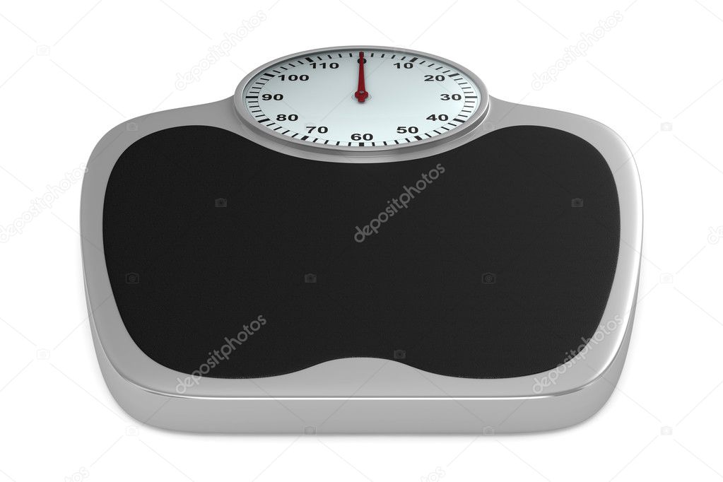 Floor scales on white background. Isolated 3D image