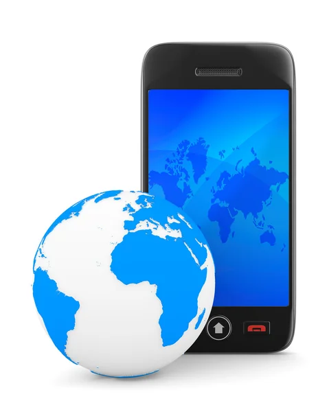 Telefon auf weißem Hintergrund. isoliertes 3D-Bild — Stockfoto