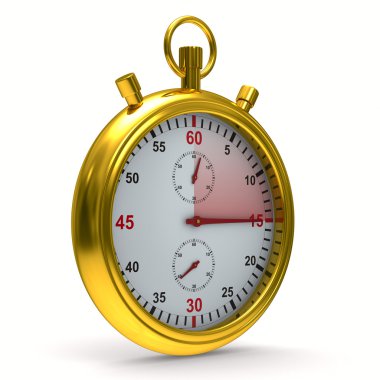 Stopwatch on white background. Isolated 3D image clipart