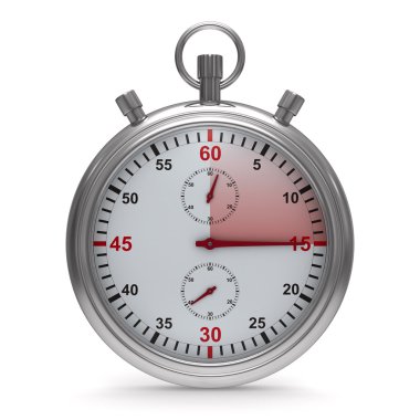 Stopwatch on white background. Isolated 3D image clipart