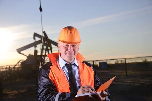 stock image Engineer in an Oil field