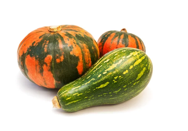 Three pumpkins isolated on white background — Stock Photo, Image
