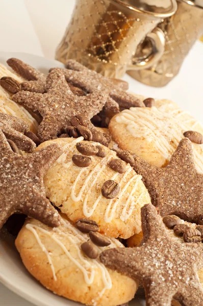 Sweet cookies with coffee and cinnamon — Stock Photo, Image