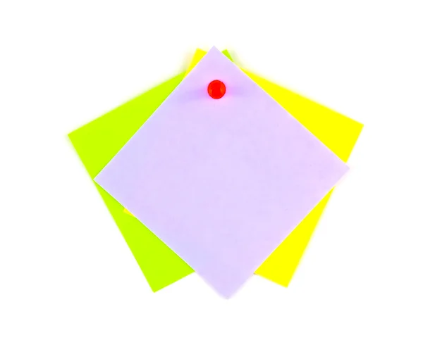 Amarillo, verde, lila nota adhesiva — Foto de Stock