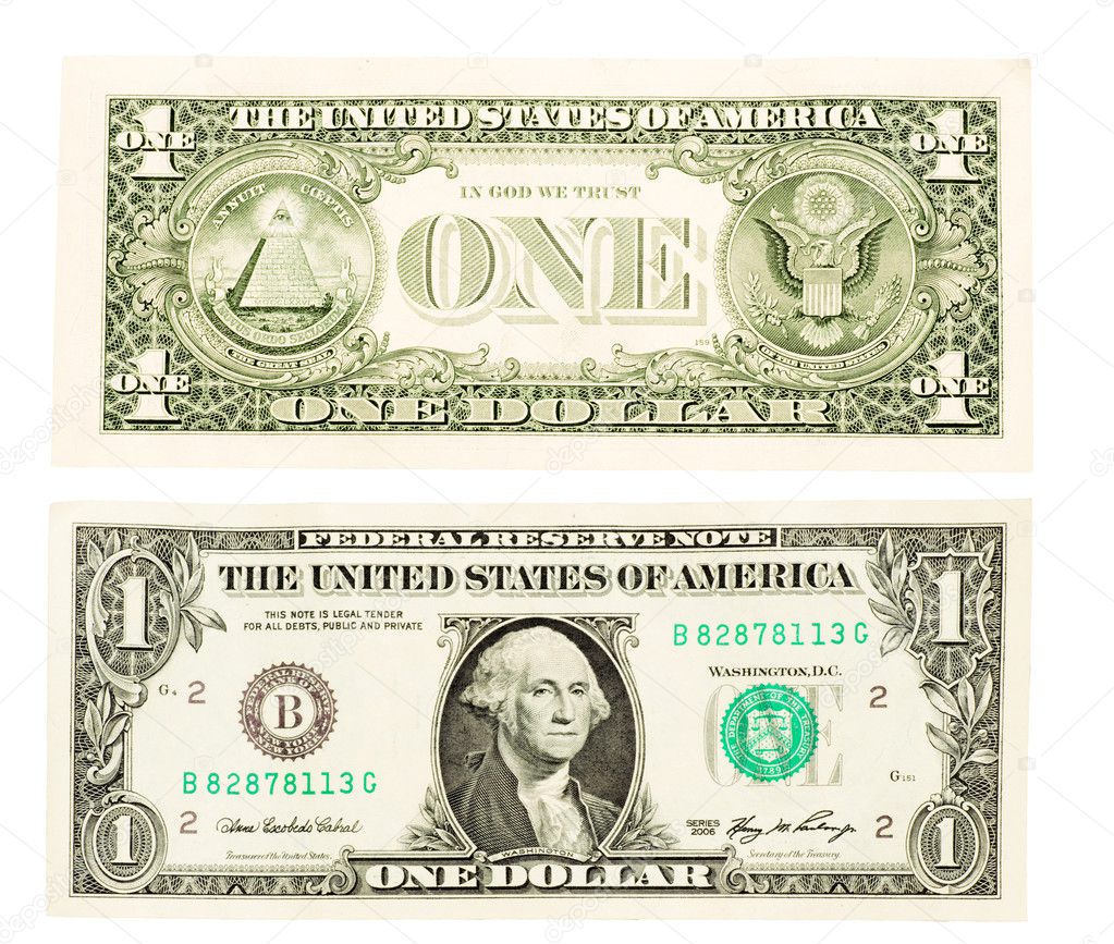 Money close up, 1 american dollar
