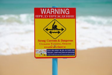 plaj uyarı işareti