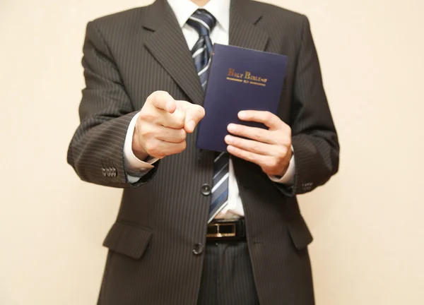 Man with Bible — Stock Photo, Image