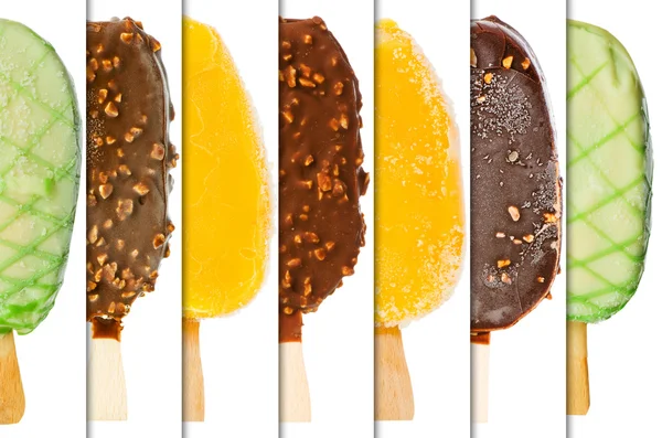 다양 한 아이스크림의 콜라주 — 스톡 사진