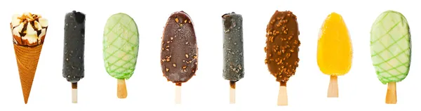 Colagem de vários sorvetes — Fotografia de Stock
