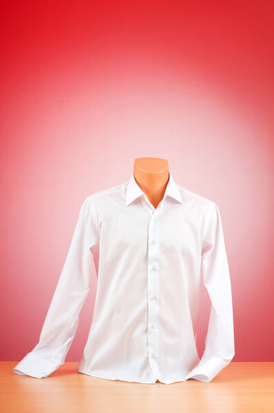 Male shirt against gradient background