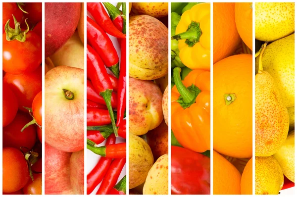 Collage of many fruits and vegetables Royalty Free Stock Images