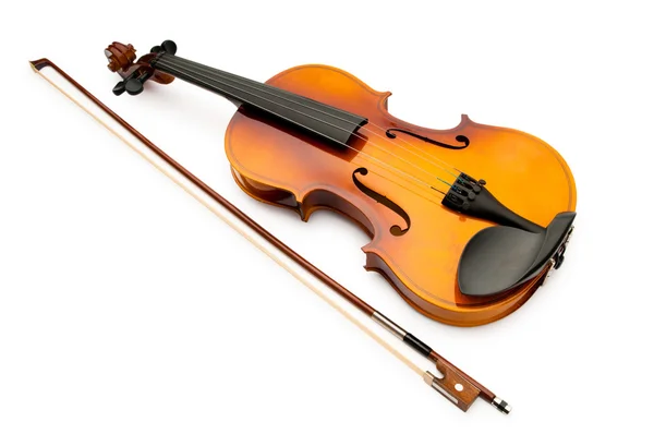 바이올린은 흰색 절연 — 스톡 사진