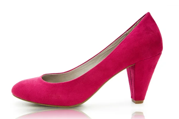 Elegante roze schoenen op de witte — Stockfoto