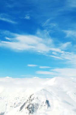 High mountains under snow in the winter clipart