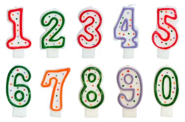 Birthday candles isolated on the white clipart