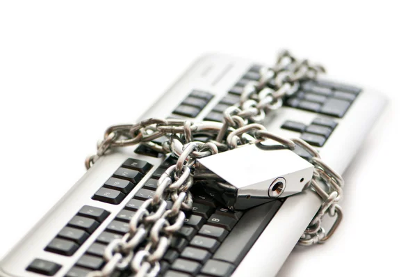 Concepto de seguridad en Internet con candado y teclado —  Fotos de Stock