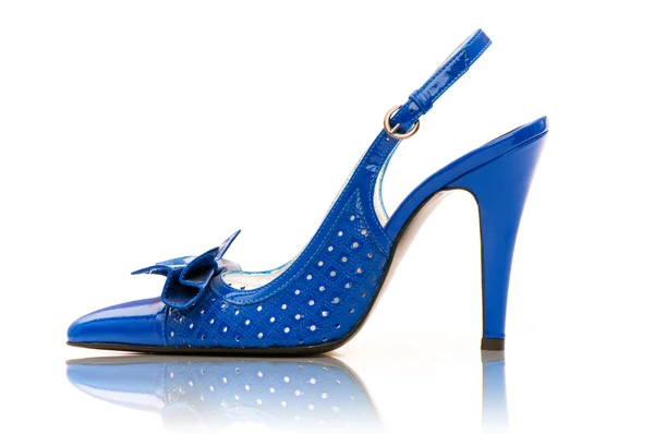 Elegant blue shoes on the white — Stock Photo, Image