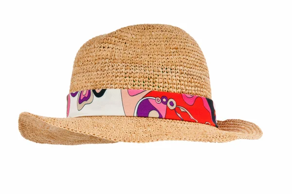Chapéu de verão isolado no fundo branco — Fotografia de Stock