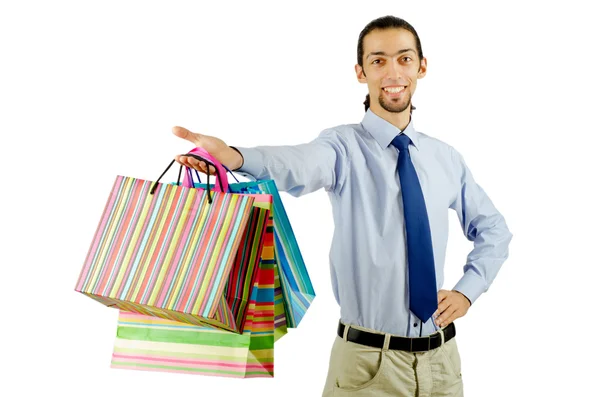 Concepto de compras navideñas con bolsas —  Fotos de Stock