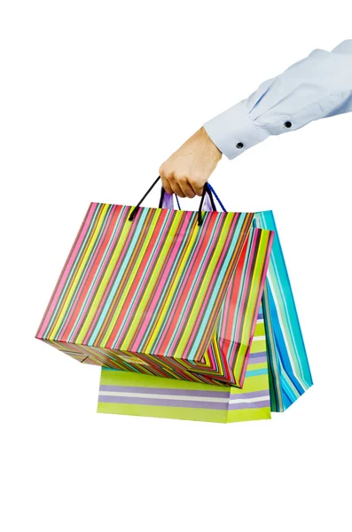 Vánoční nákupní koncept s taškami — Stock fotografie