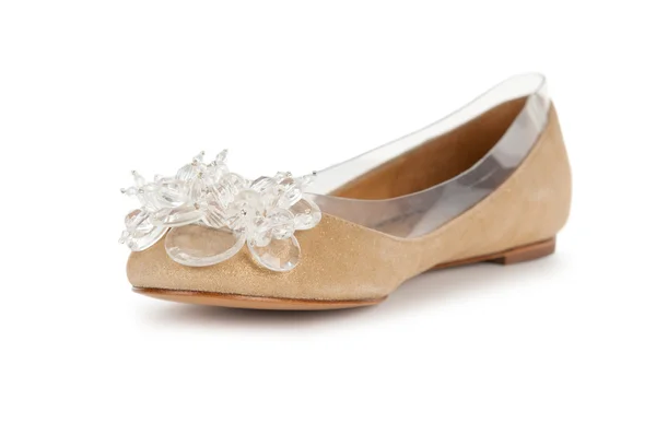 Eleganti scarpe basse isolate sul bianco — Foto Stock