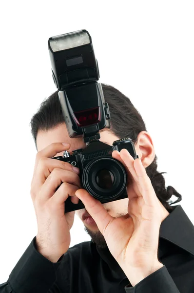 Fotografo con la fotocamera digitale — Foto Stock
