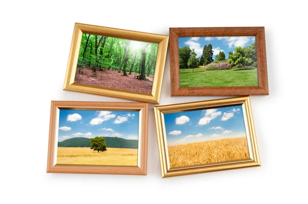 Obrázkové rámce s přírodními fotografiemi — Stock fotografie