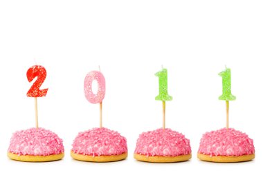 2011 made with cake candles clipart