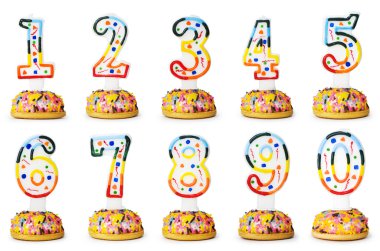 Birthday candles isolated on the white clipart