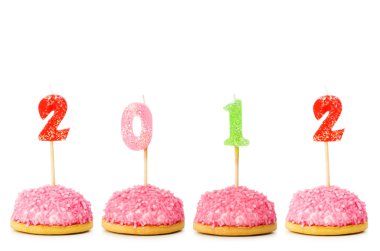 2012 made with cake candles clipart