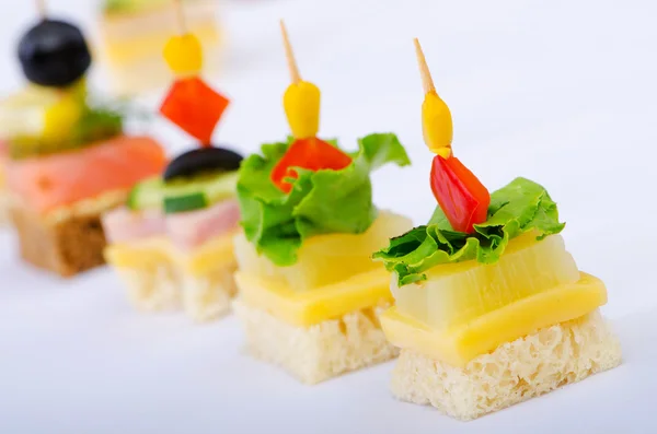Selection of various canape — Stock Photo, Image