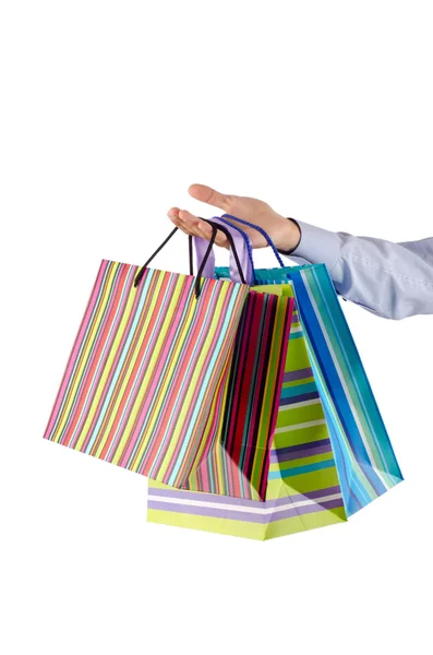 バッグとクリスマス ショッピング概念 — ストック写真