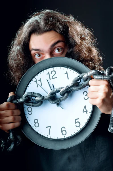 Concepto de tiempo con hombre y reloj —  Fotos de Stock