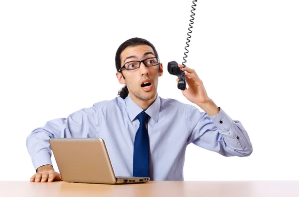 Бизнесмен разговаривает по телефону — стоковое фото
