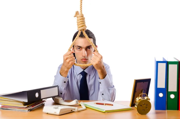 Podnikatel s myšlenkami na sebevraždu — Stock fotografie