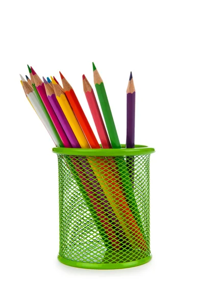 Барвисті олівці ізольовані на білому — стокове фото