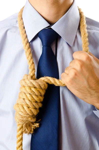 Geschäftsmann mit Selbstmordgedanken — Stockfoto